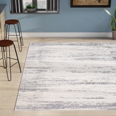 Williston Forge Brooks Distressed Modern Abstract Gray/Cream Area Rug WLFR1152